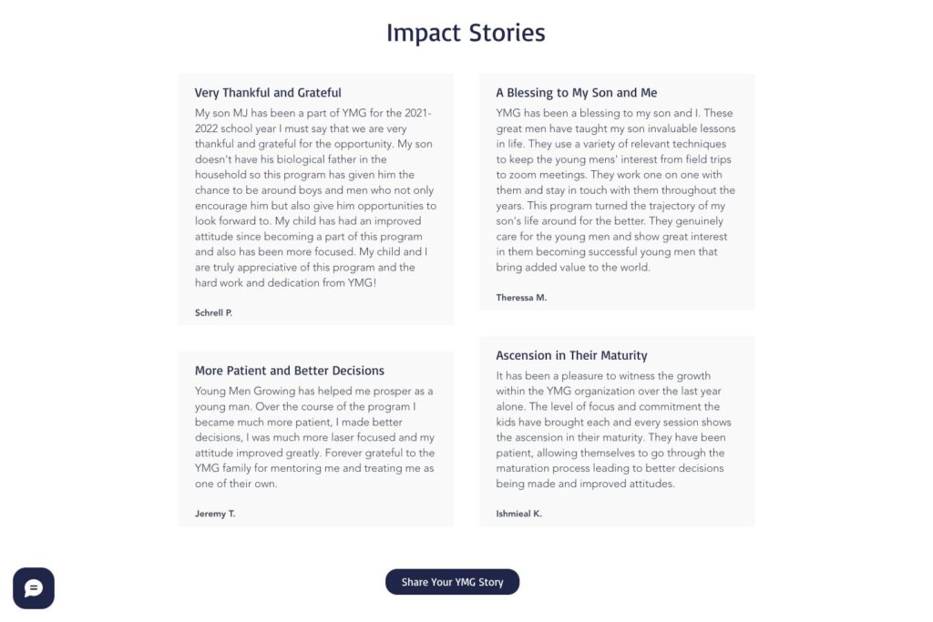 Impact Stories Young Men Growing